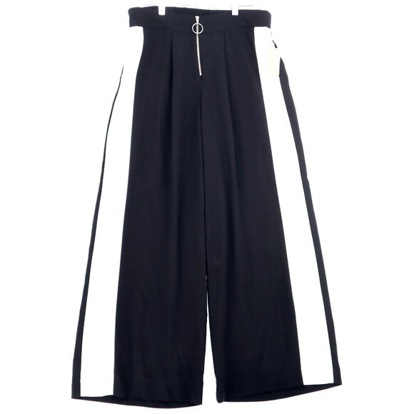Belle Sky Wide Leg Pants Baggy Black  Stripe Modern Minimalist Statement - Picture 1 of 10